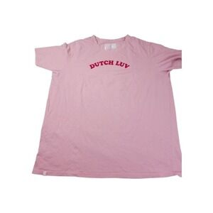Dutch Bros Women's Pink Luv Short Sleeve Crew Neck Casual T-Shirt Size 2XL